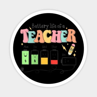 Retro Teacher Battery Life Of A Teacher Student School Magnet